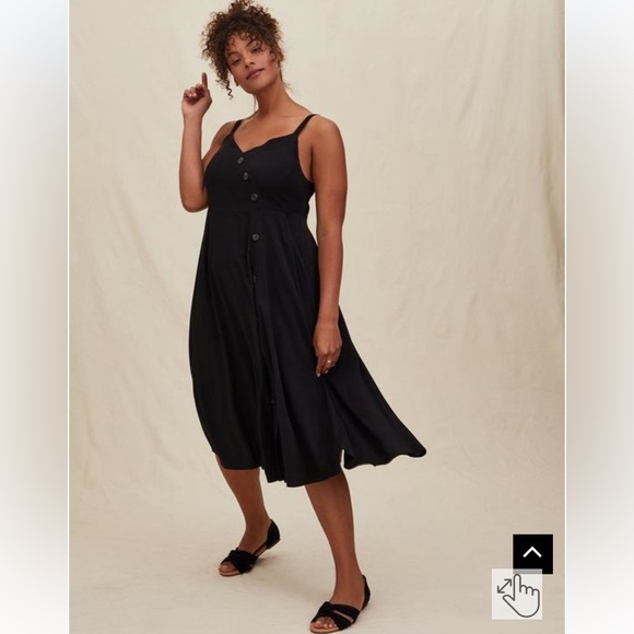 🆕❤️Torrid- Midi Challis Asymmetrical Button-Front Dress - Picture 2 of 15
